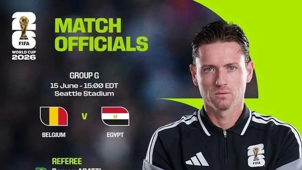 أباتي يقود تحكيم مباراة مصر وبلجيكا في افتتاح المونديال